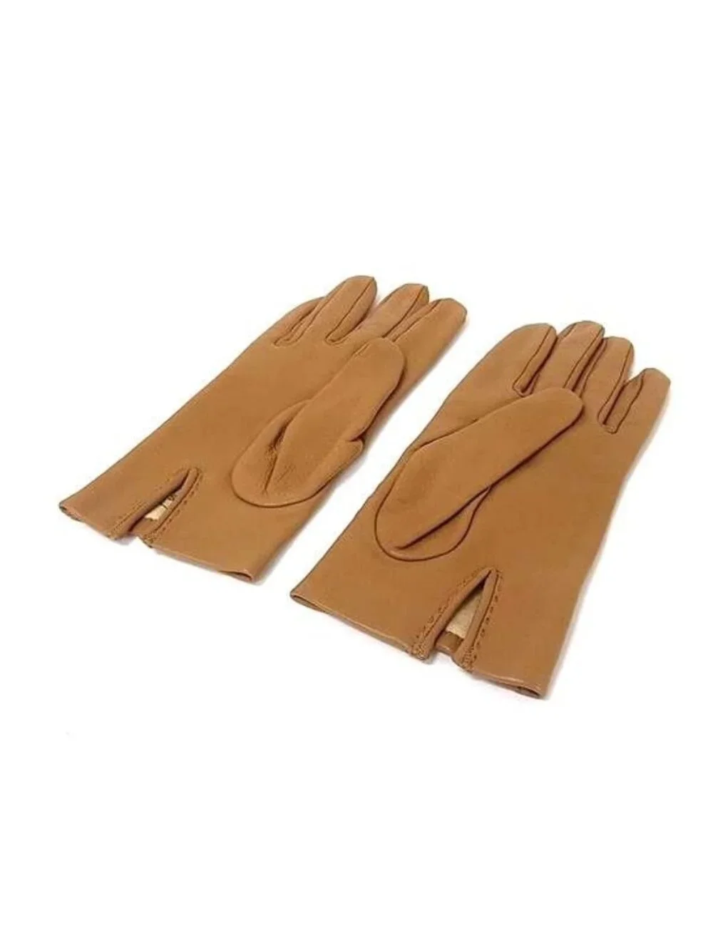 Hermes Leather Gloves Cold 7.5 Brown